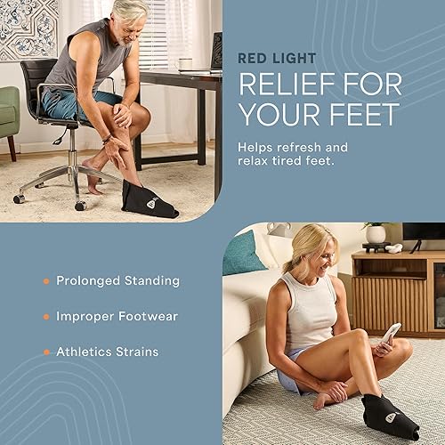 Vista 10 de LifePro Red Light Therapy for Hands, Feet & Ankles – Cordless Glove & Foot Wrap with Dual Wavelengths (660nm & 850nm) Infrared Foot Therapy, Auto