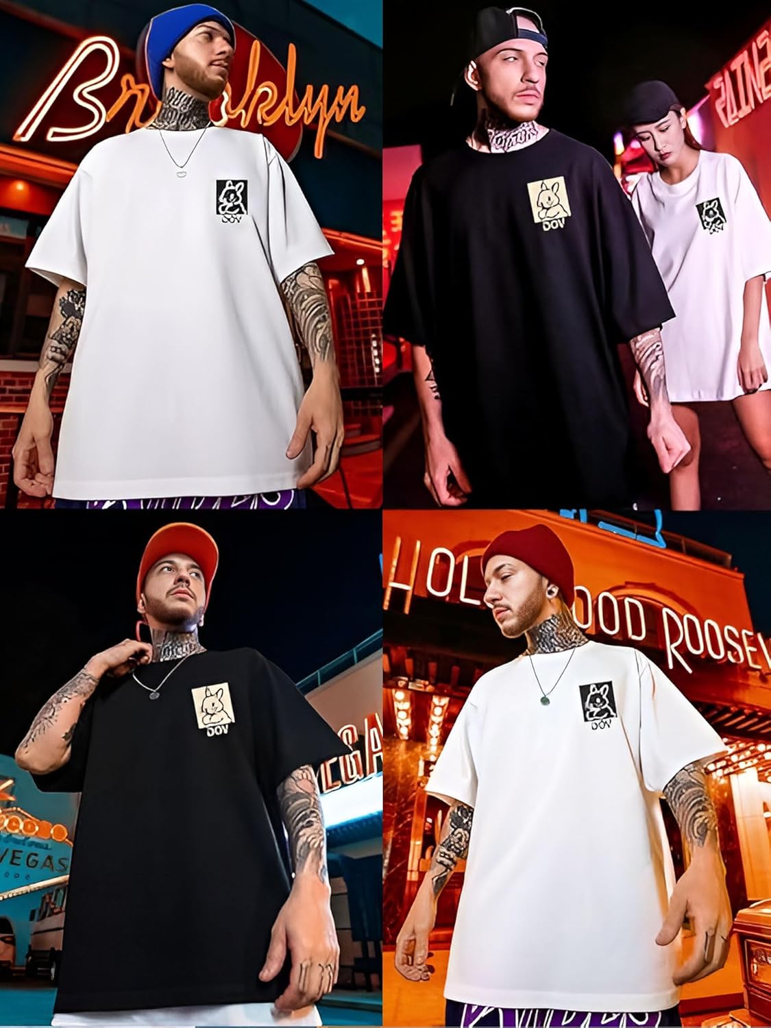 Bealin Mens Graphic Tees Oversized Creative Graffiti Short Sleeve