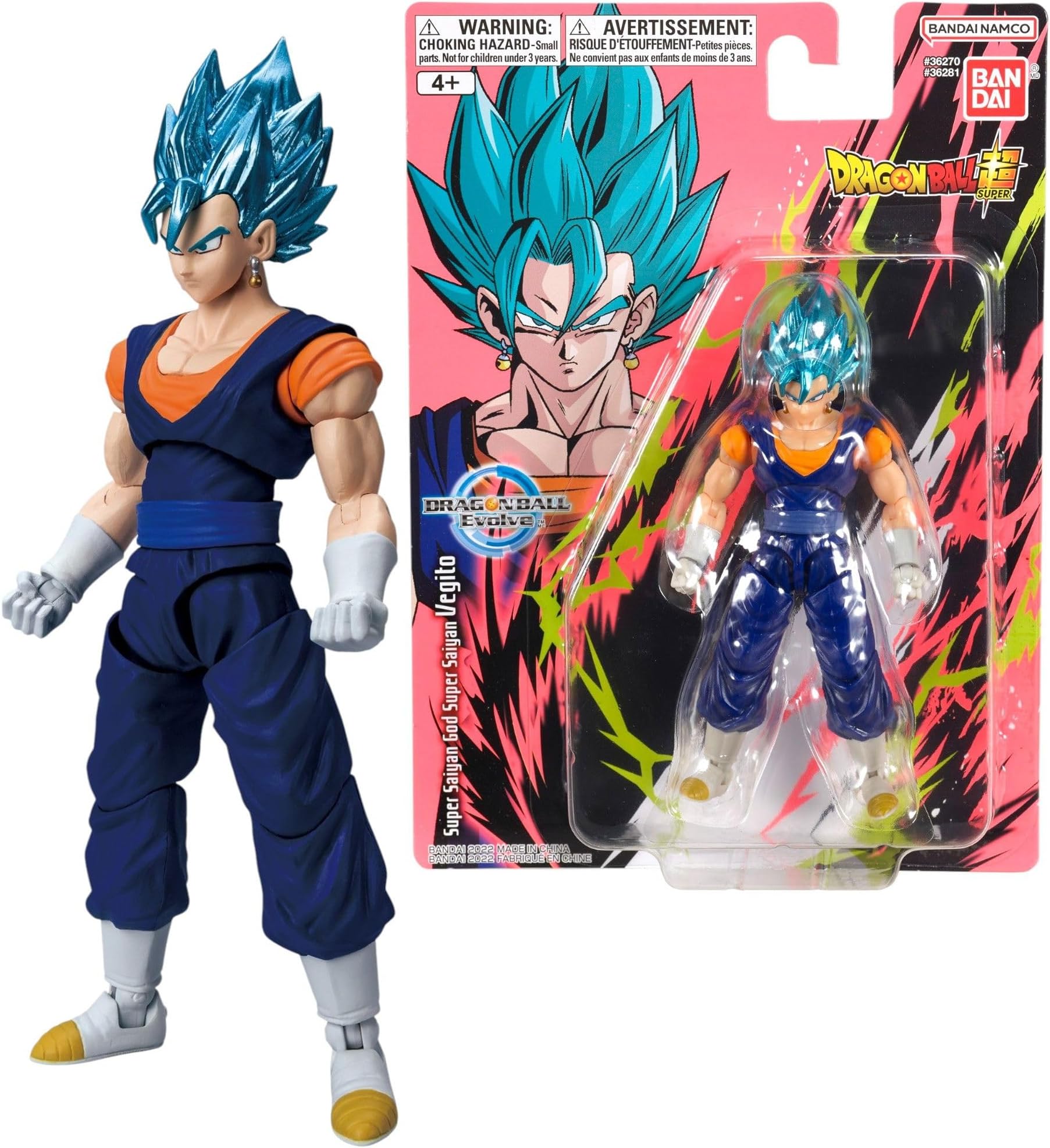 Dragon Ball Bandai Evolve Figures Super Saiyan God Super Saiyan Vegito Super Saiyan God Super Saiyan Vegito Action Figure 12.5 cm Articulated Figure Bandai Dragon Stars