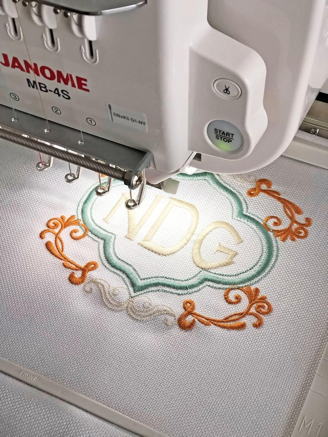 Monogrammed Linen Roman Shade " Tuscany White with Navy border" and chain mechanism, Windows Treatment, Custom made roman shade