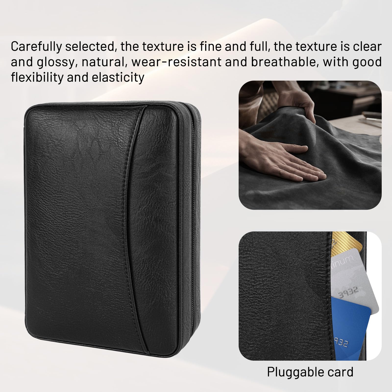 Humidificador de cigarros, Cuero de Estuche para Puros, Cortador de Puros, Caja humidora portátil de Viaje con humidificador