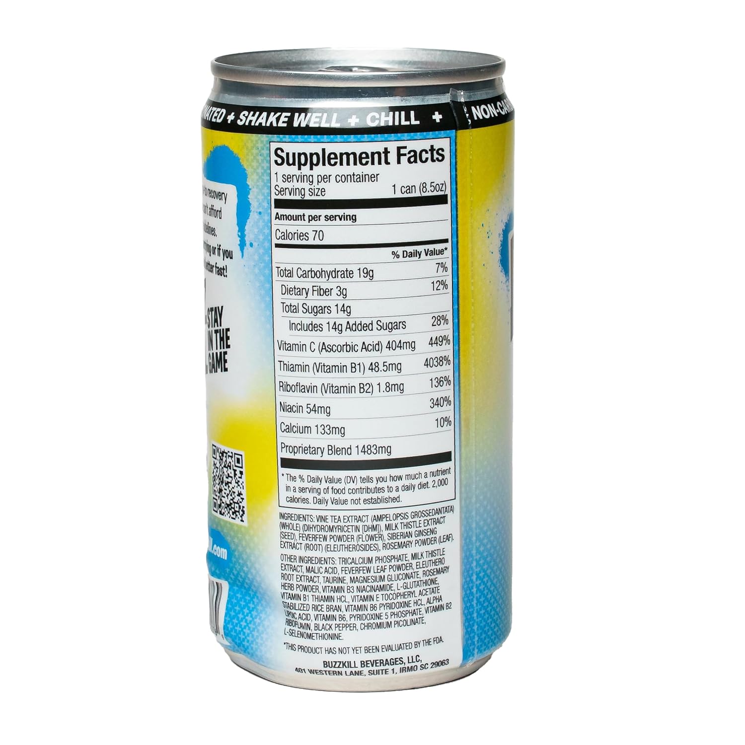 BuzzKill Post Celebration Recovery Drink, Bounce Back Berry, Feel Better The Next Day, 8.5 oz (Pack of 4)