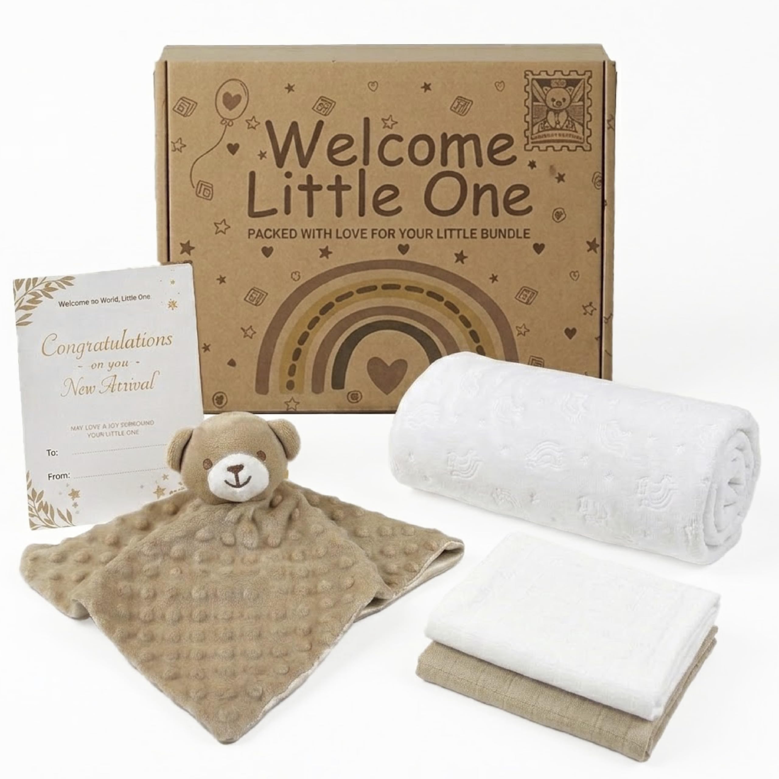 Baby Box Shop Newborn Baby Gift Set, Unisex 5 Piece Newborn Essentials