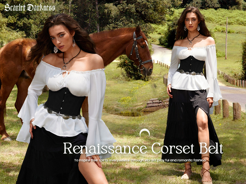 Scarlet Darkness Corset Belt for Women Underbust Renaissance  display picture 3