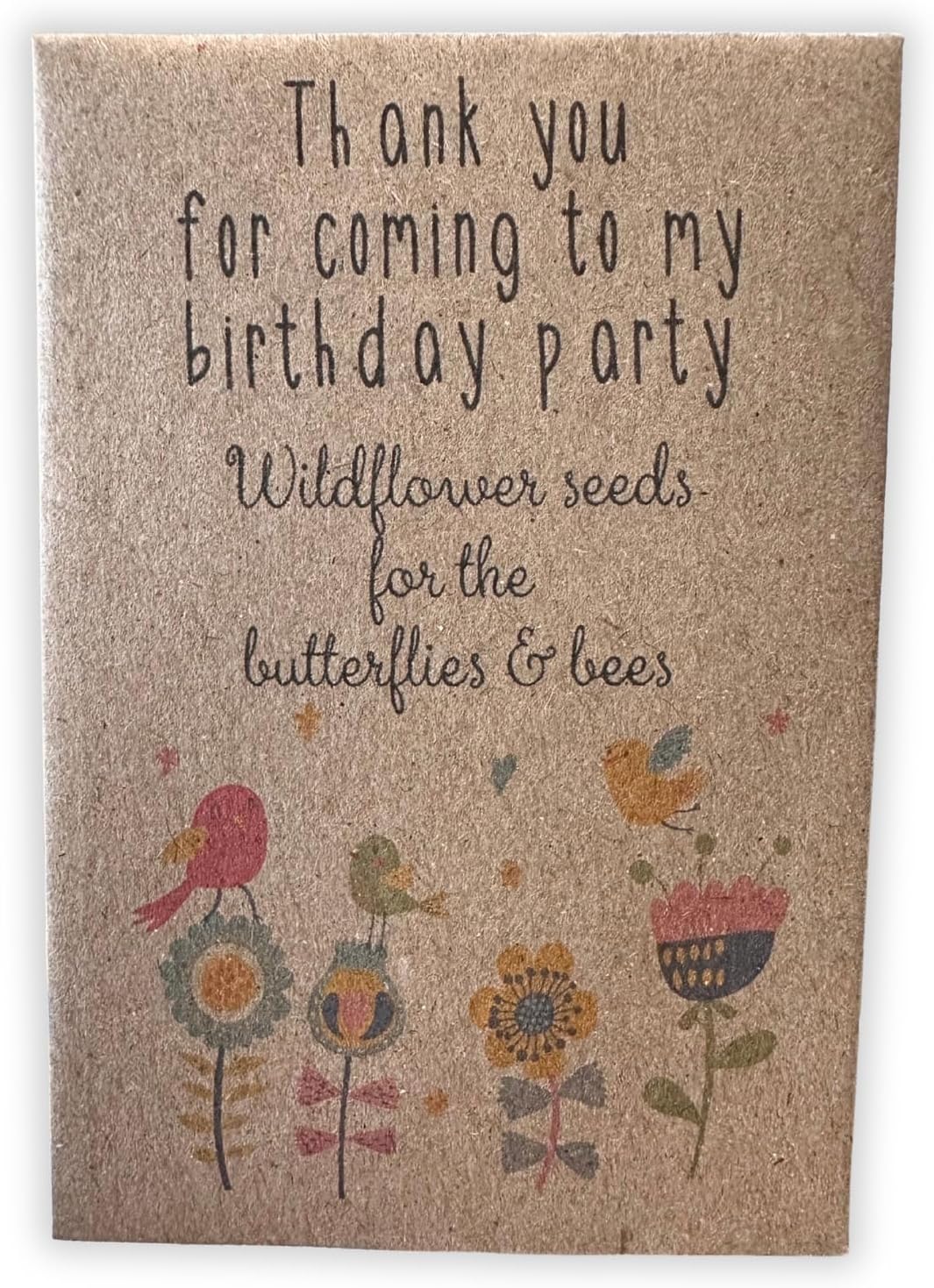 Children's Birthday Wildflower Seed Packets Envelopes x20 Contains Seed, Eco Plastic Free Party Bag Fillers, Prize, Kids Party Present Goody Loot Swag Bag Filler
