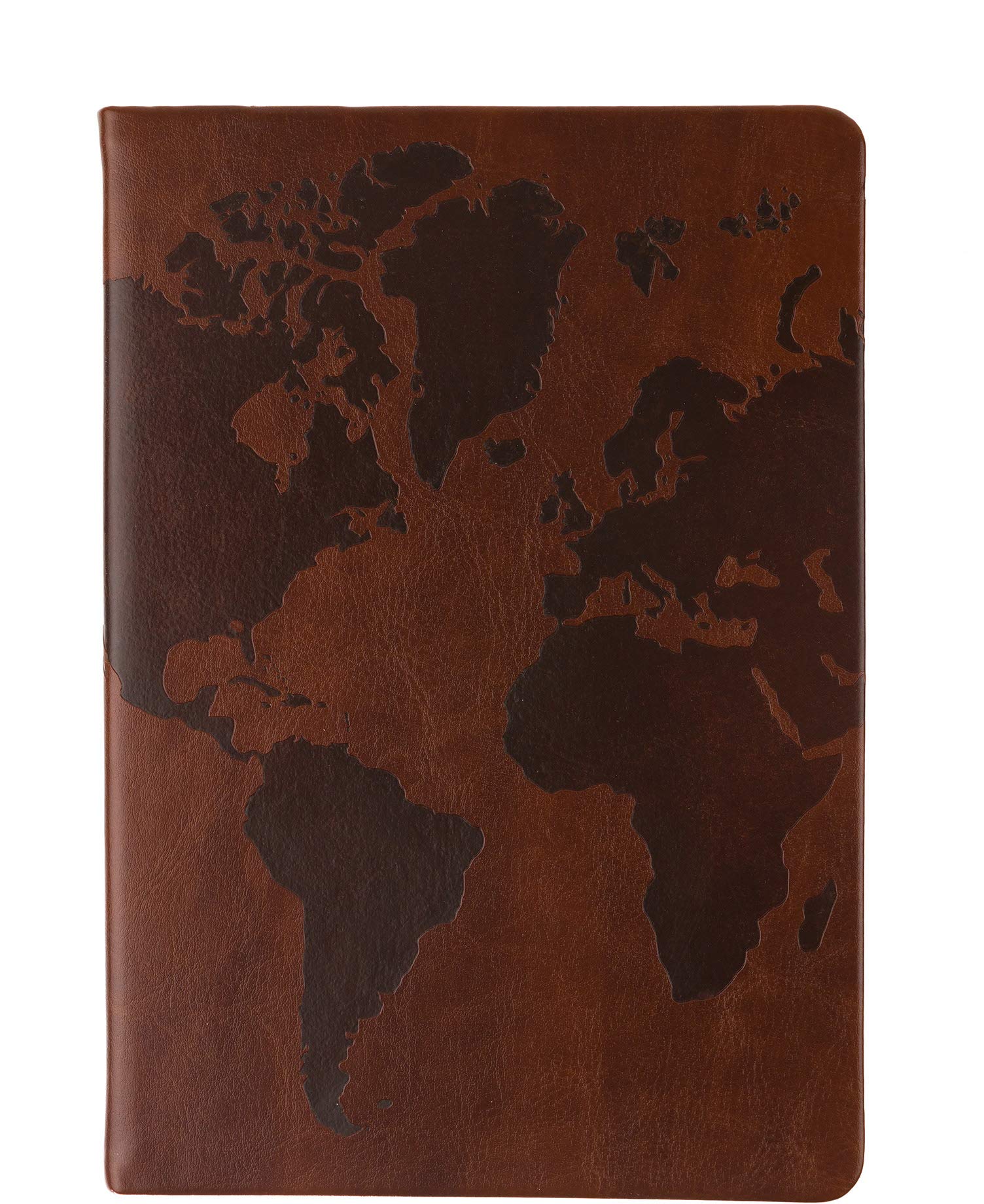 Eccolo Lined Journal Notebook, Flexi-Cover, World Map, 256 Ruled Pages, Medium 5.75-x-8.25 inches