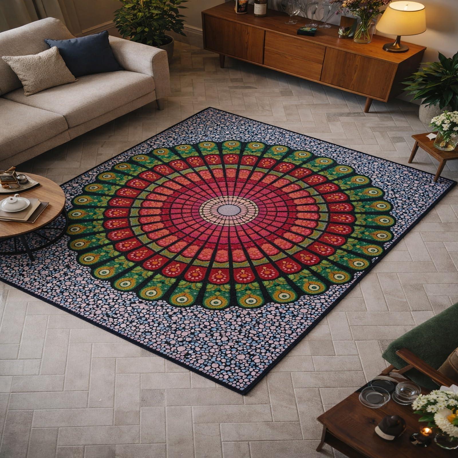 Alfombras para sala de estar lavables Rururug geométricas de 70x140 cm suaves para pasillo
