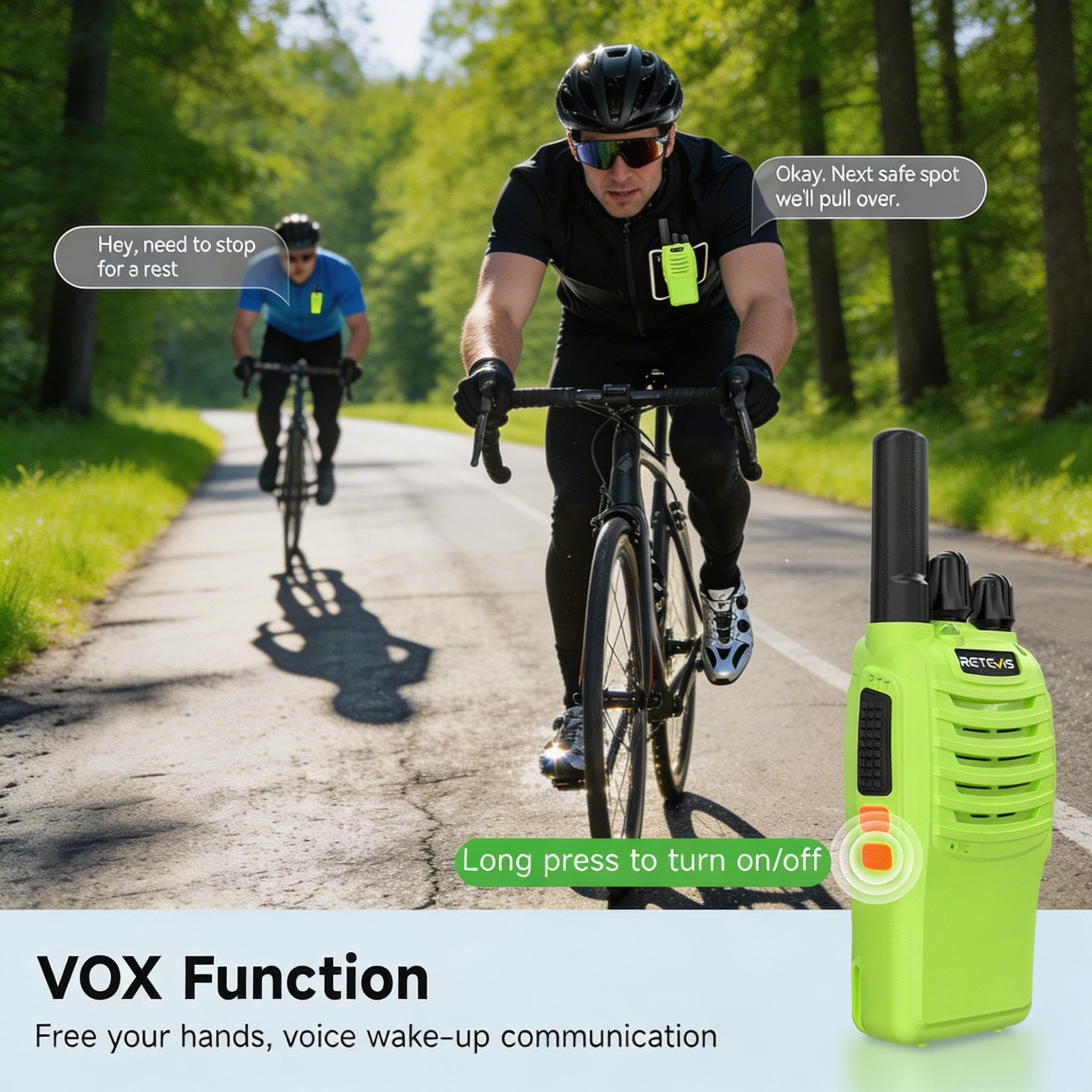 Retevis H777 Walkie Talkie Largo Alcance, Walkie Talkie Adultos sin Licencia, Fácil de Usar, Portátil, VOX, Tipo C Cargado, Emergencia, Radio al Exterior Acampar, Aventuras (Paquete de 3)