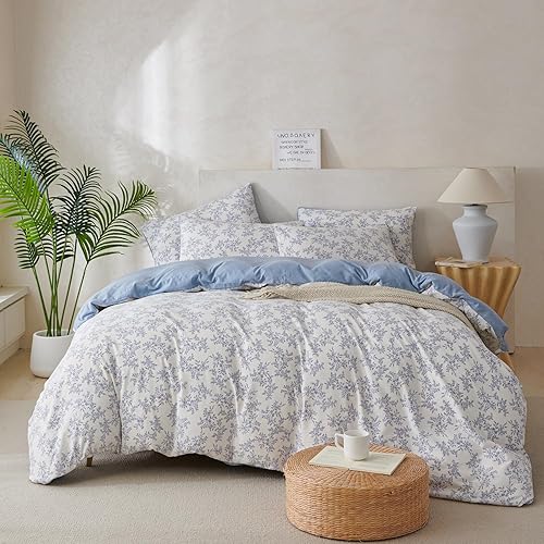 Miniatura 10 de Juego de funda de edredón color naranja quemado, tamaño King, 100% algodón lavado con textura similar al lino, juego de ropa de cama de 3 piezas,