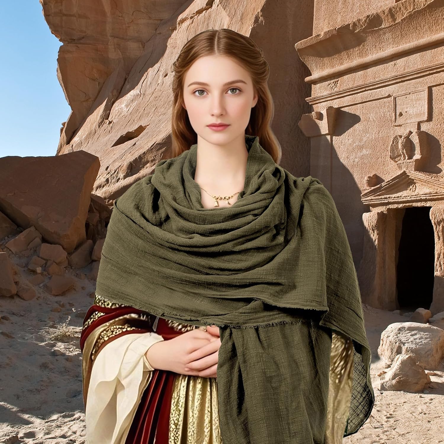 Medieval Hooded Shawl Renaissance Scarf Cape Men Women Cowl Cosplay Cloak Vintage Goth Viking Costume - Image 4