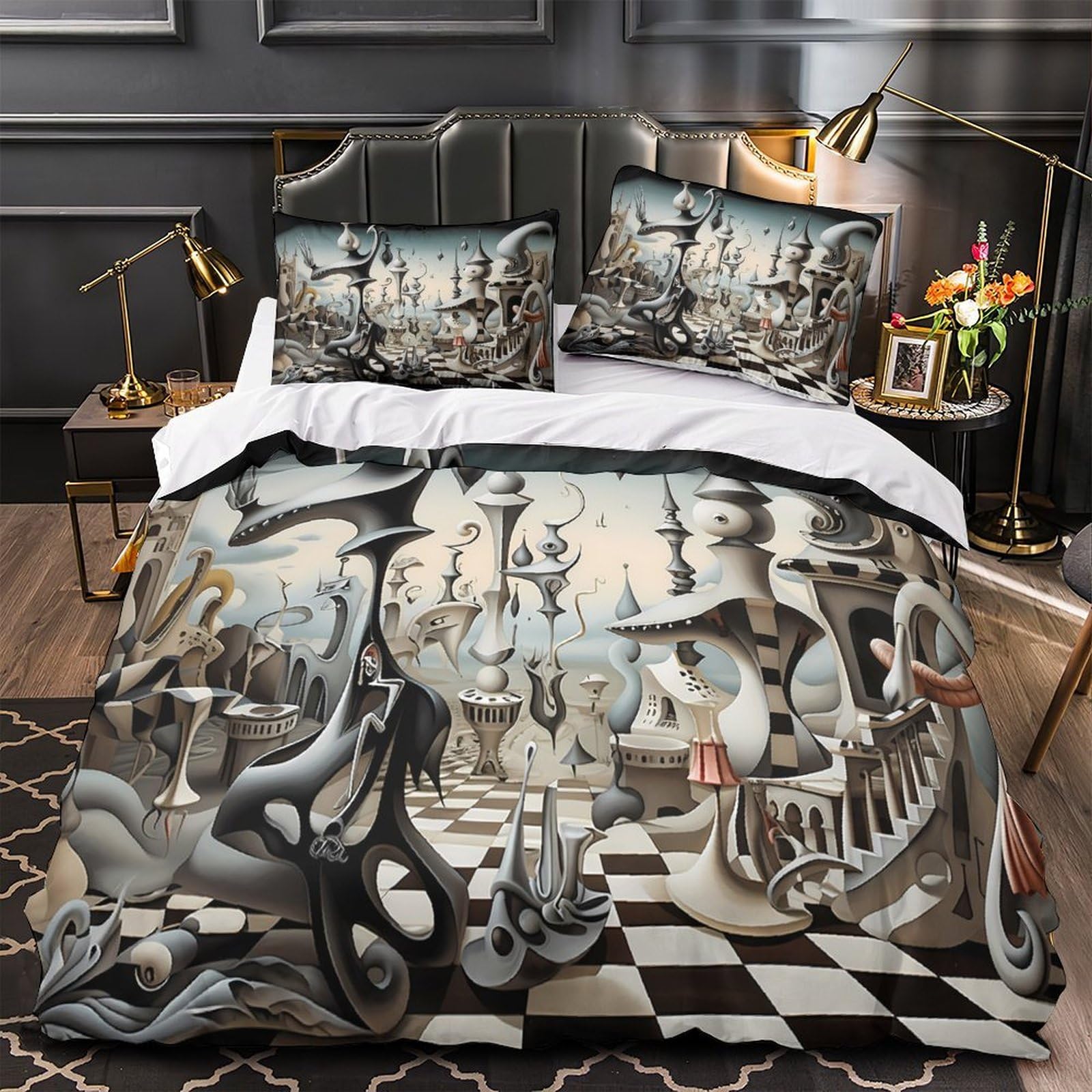 Housse de couette surréaliste en microfibre haute densité lit simple 135x200