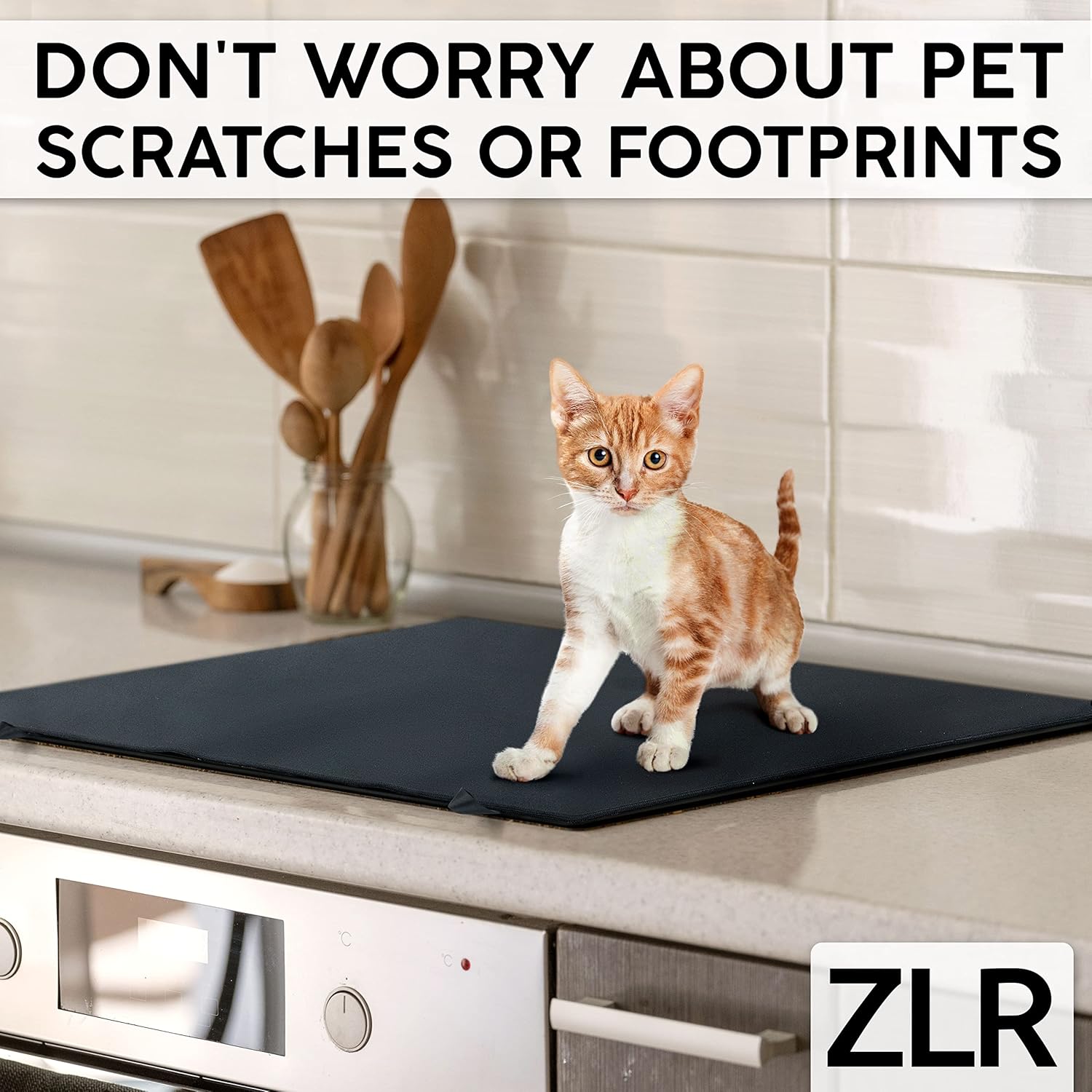 ZLR Glass Stove Top Cover (28.5“ x 20.5”) – Foldable Heat Resistant Electric Stove Cover – Anti-Slip Natural Rubber Glass Stove Top Protector - Prevent Scratching, Expand Usable Space