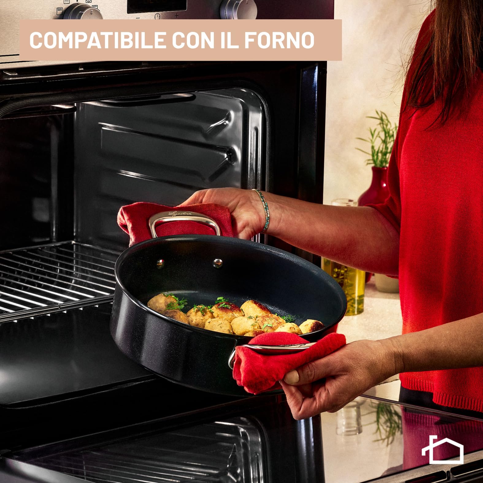 Lagostina Desideria, Wok 28 cm, Rivestimento in Ceramica Antiaderente, Progettata per Durare, Adatta all'Induzione, 010275041828