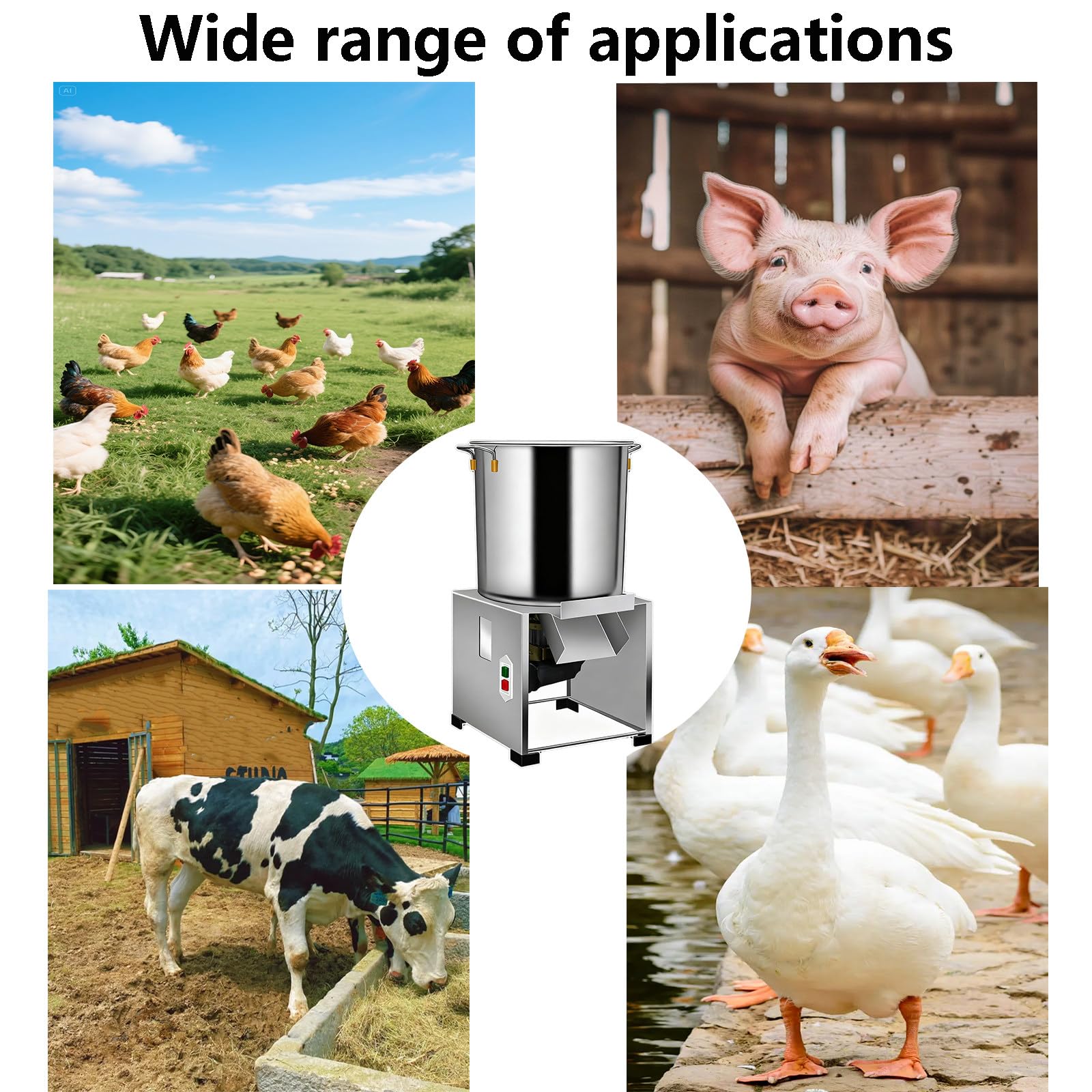 Tritatutto Elettrico Professionale per Verdure, 1800 W Ad Alta Potenza, 3500 Giri/Min, Piccolo Tritatutto Domestico in Acciaio Inox per Cucina Casalinga E Uso Agricolo