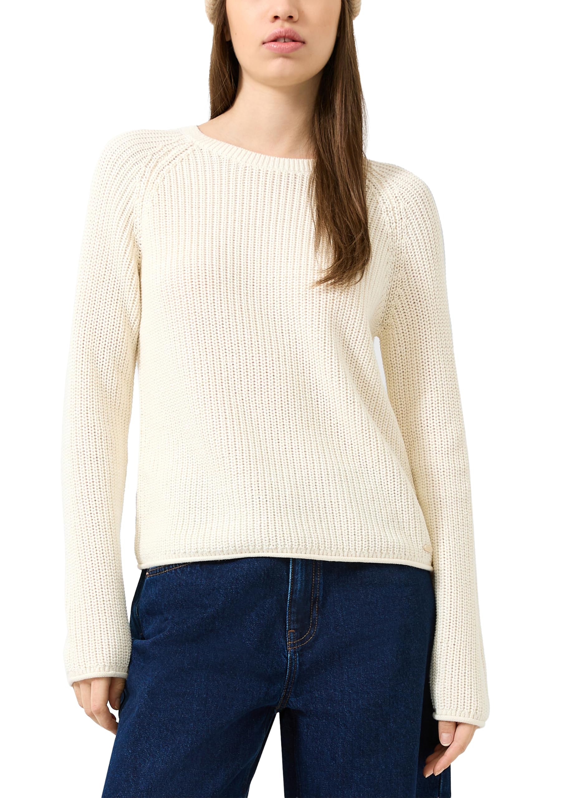 QS Damen Strickpullover – Regular Fit, Raglanärmel, Rollsaum
