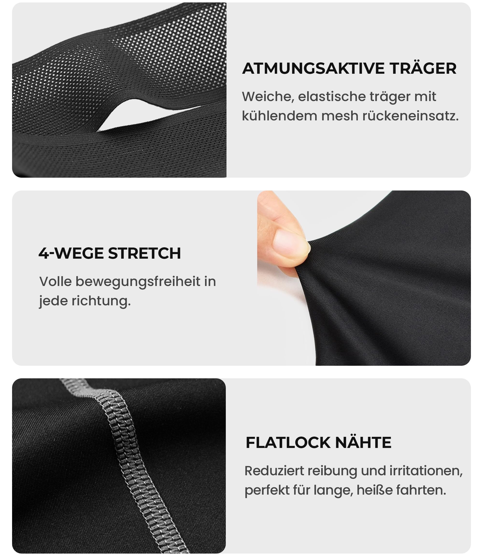 FDX Bib Shorts Herren Kurz 3D Gel Polster mit Mesh Träger | Silikon Beinabschlüsse Atmungsaktives Material Ergonomische Passform für Rennrad MTB Gravel Touren und Training
