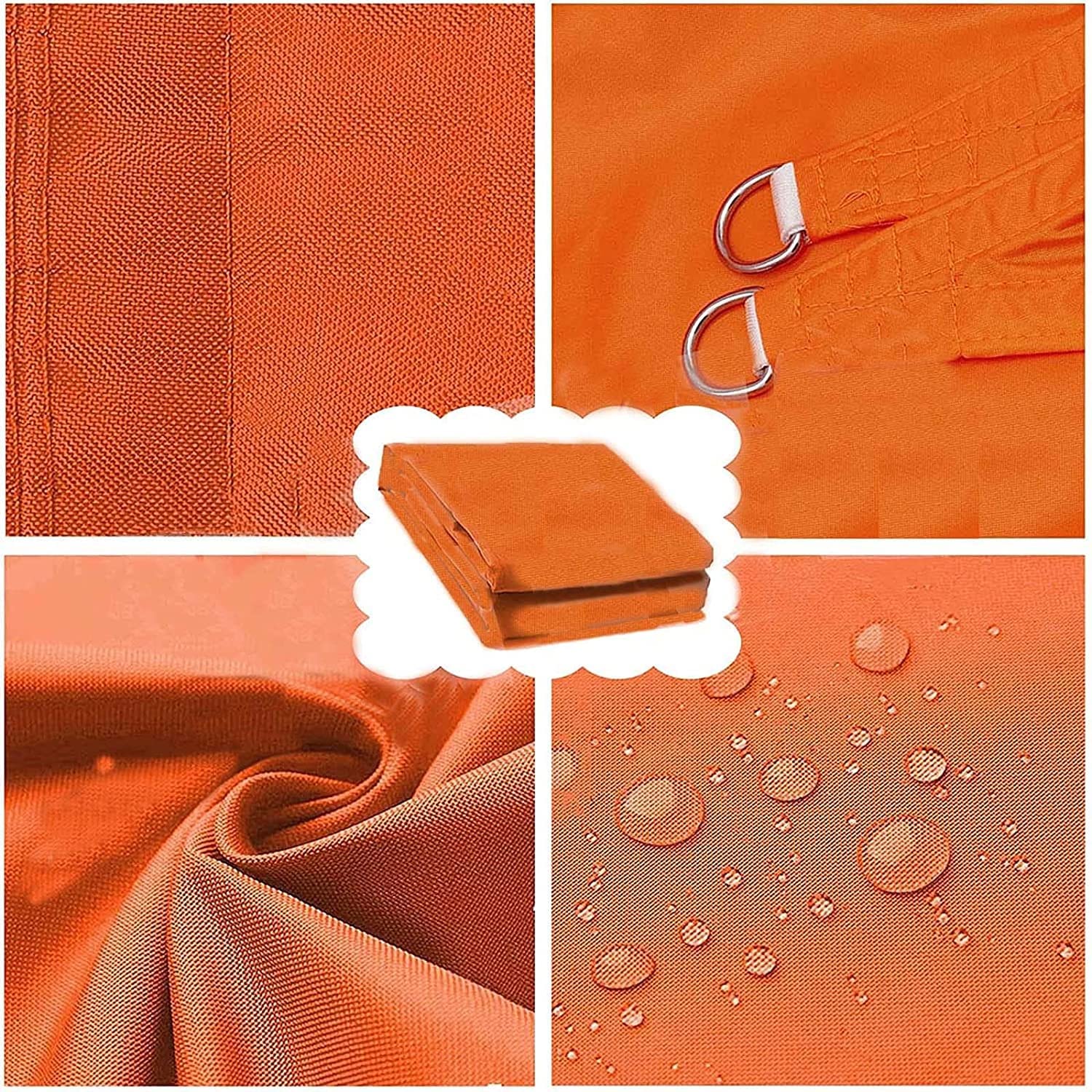 Tenda parasole triangolare con kit, ideale per laghetto, terrazza, giardino, piscina e lago (Colore: Arancione, Dimensioni: 3x4x5m)