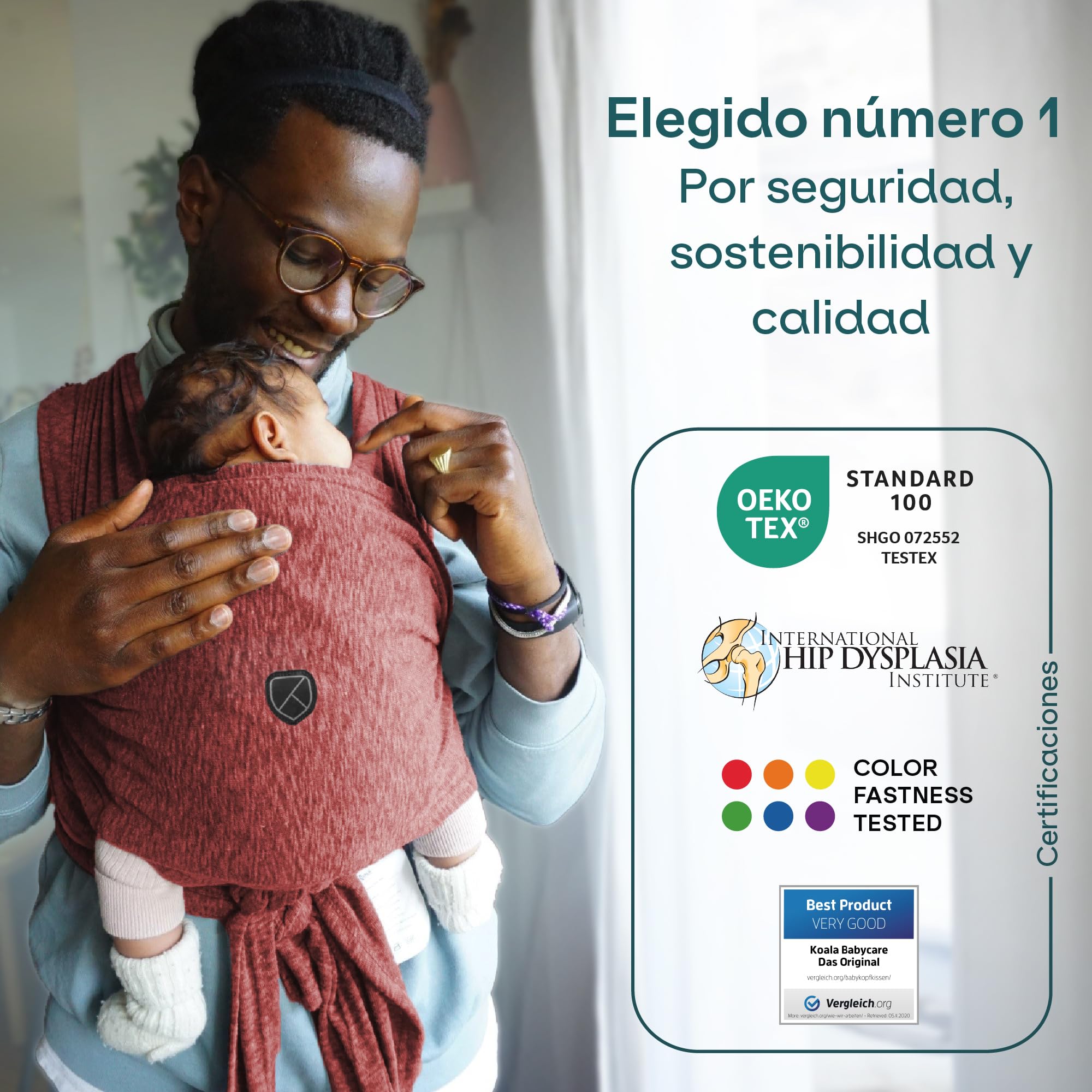 Portabebés Koala Babycare fácil de transportar, unisex ajustable - portabebés versátil de hasta 9 kg - Boudeaux - Diseño registrado KBC® — view 2