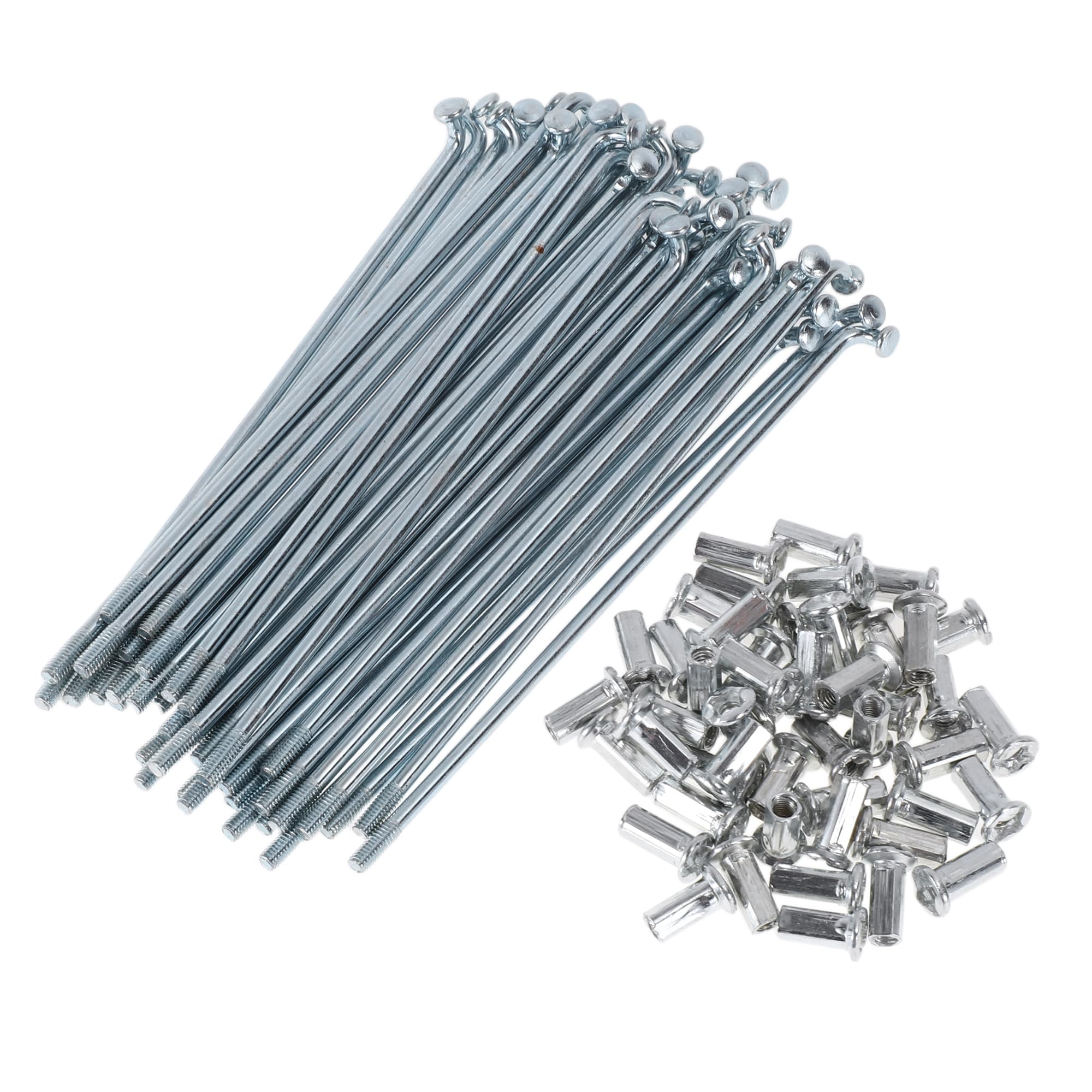 48 Set 10G J Bend Bicycle Spokes 10G Bike Wheel Spokes Carbon Steel Galvanized Silver Tone 125mm