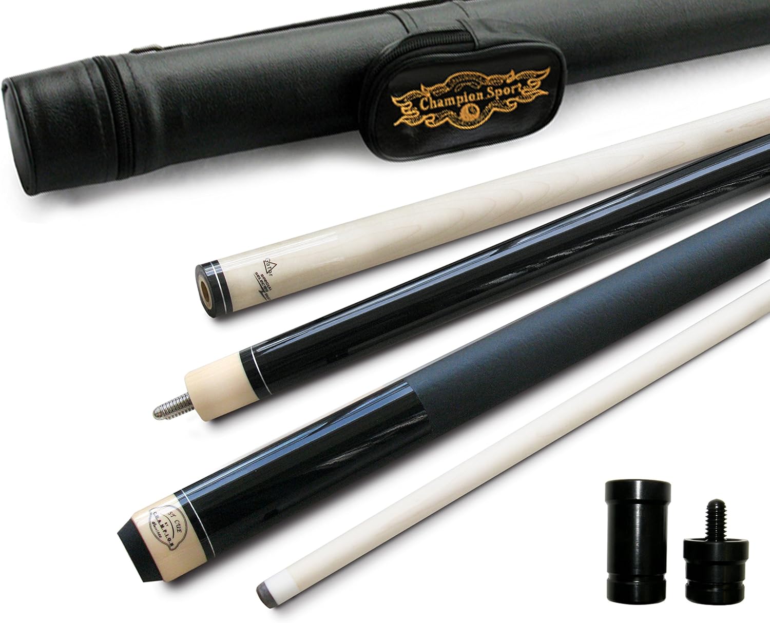 Champion ST Billiards Maple Pool Cue Stick, Black Pool