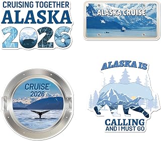 HemerVows Alaska Cruise Door Magnets, 2026 Alaska Cruise Essentials, Durable Waterproof Cruise Must Haves for Carnival Stateroom Cabin Party Decor Refrigerator Magnets