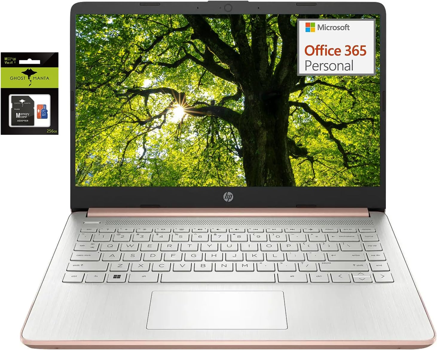 HP 14″ Student-Laptop, Intel Processor N150(Up to 3.6GHz) 16GB RAM 384GB Storage(128GB UFS + 256GB Ghost Manta SD Card) Computer with Wi-Fi 6 Win11 Rose Gold HP 14″ Student-Laptop, Intel Processor N150(Up to 3.6GHz) 16GB RAM 384GB Storage(128GB UFS + 256GB Ghost Manta SD Card) Computer with Wi-Fi 6 Win11 Rose Gold