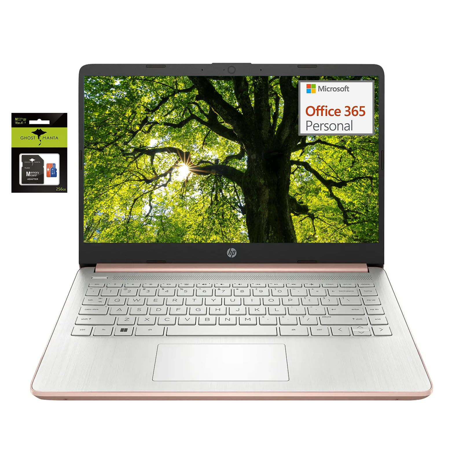 HP 14 Computer-Laptop Quad-Core Intel Celeron Processor Premium Portable 16GB RAM 256GB Storage Student-Laptop with 1 Year Office