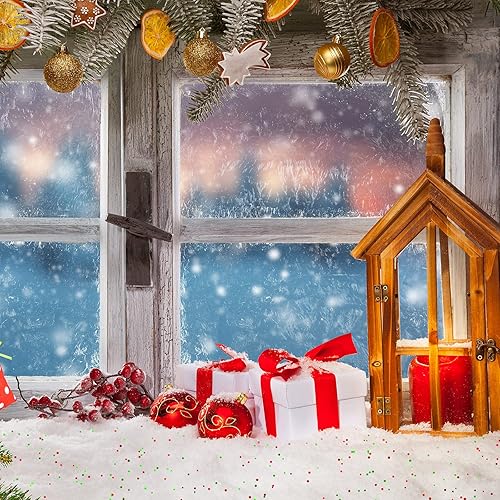 Miniatura 7 de Irenare 2 rollos de manta de nieve de Navidad con purpurina artificial de invierno de 19.7 x 39.4 pulgadas, rollo de manta de nieve sintética para