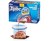 Ziploc Quart Food Storage Freezer Bags, Stay Open Design with Stand-Up Bottom, Easy to Fill, 75 Count