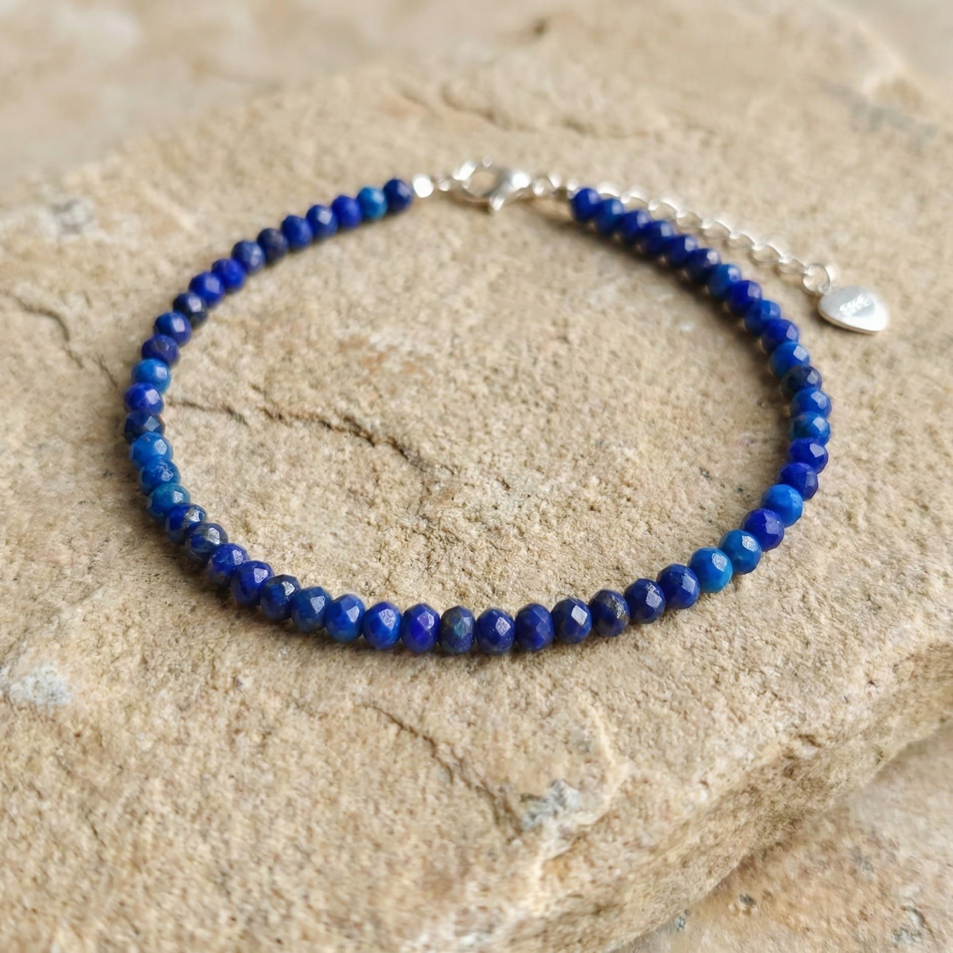 Bracciale Pietre Naturali Argento 925 Perline Pietre Preziose Donna | Timbrato S925, Lunghezza regolabile, Perline sfaccettate, Pietre naturali, Delicato e elegante, Confezione regalo