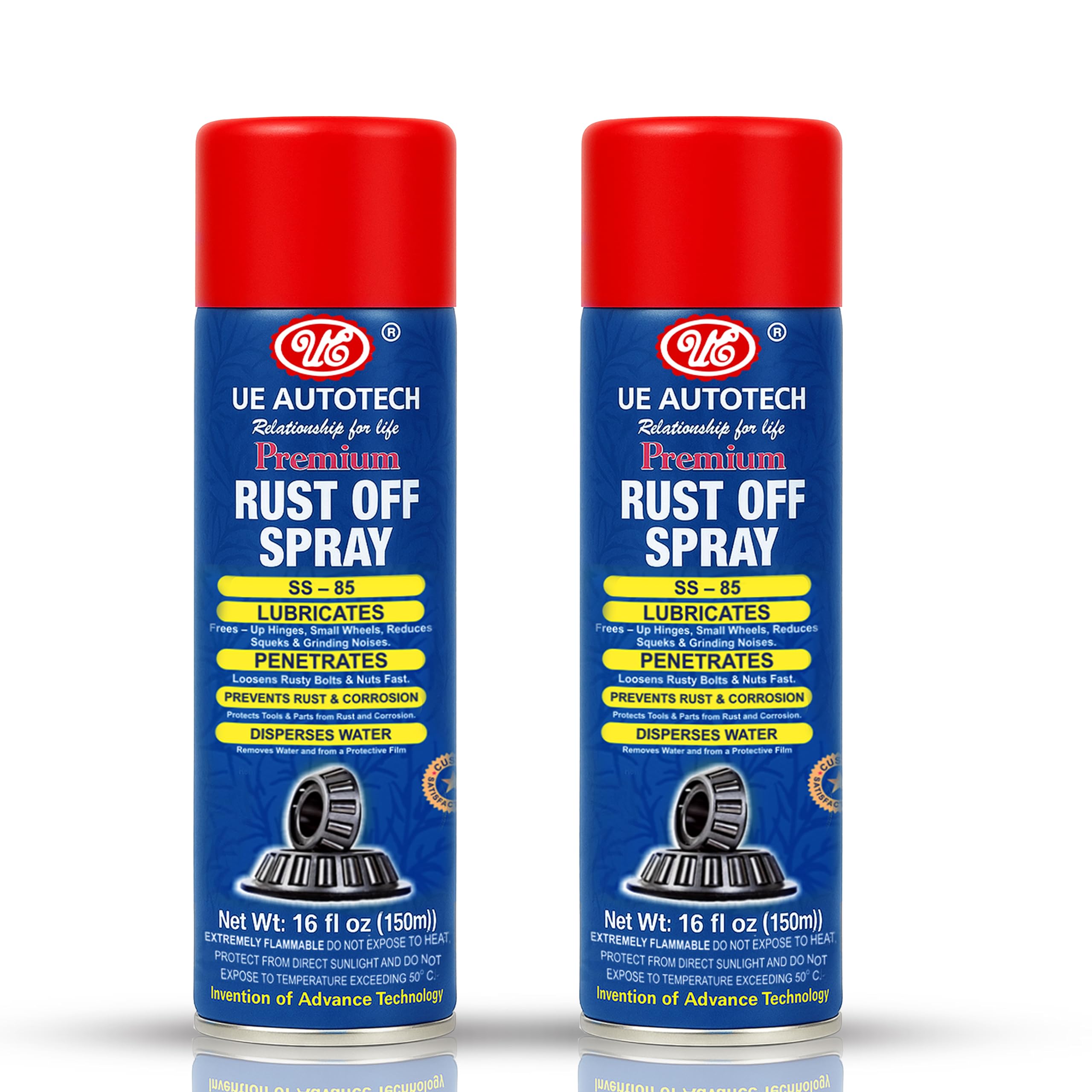 UE Elite Multipurpose Rust Off Spray, Rust Remover, Hinge Lubricant, Stain Remover, Degreaser, and Cleaning Agent, 150ML (PACK OF 2)