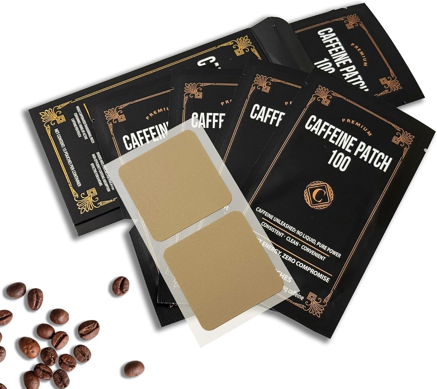 Caffeine Patch 100mg – Natural Energy Booster for Success, Coffee Alternative, Caffeine Supplement – Highly Caffeinated to Support Focus, Alertness, Workout, Study, Work, Travel – 15 Pack