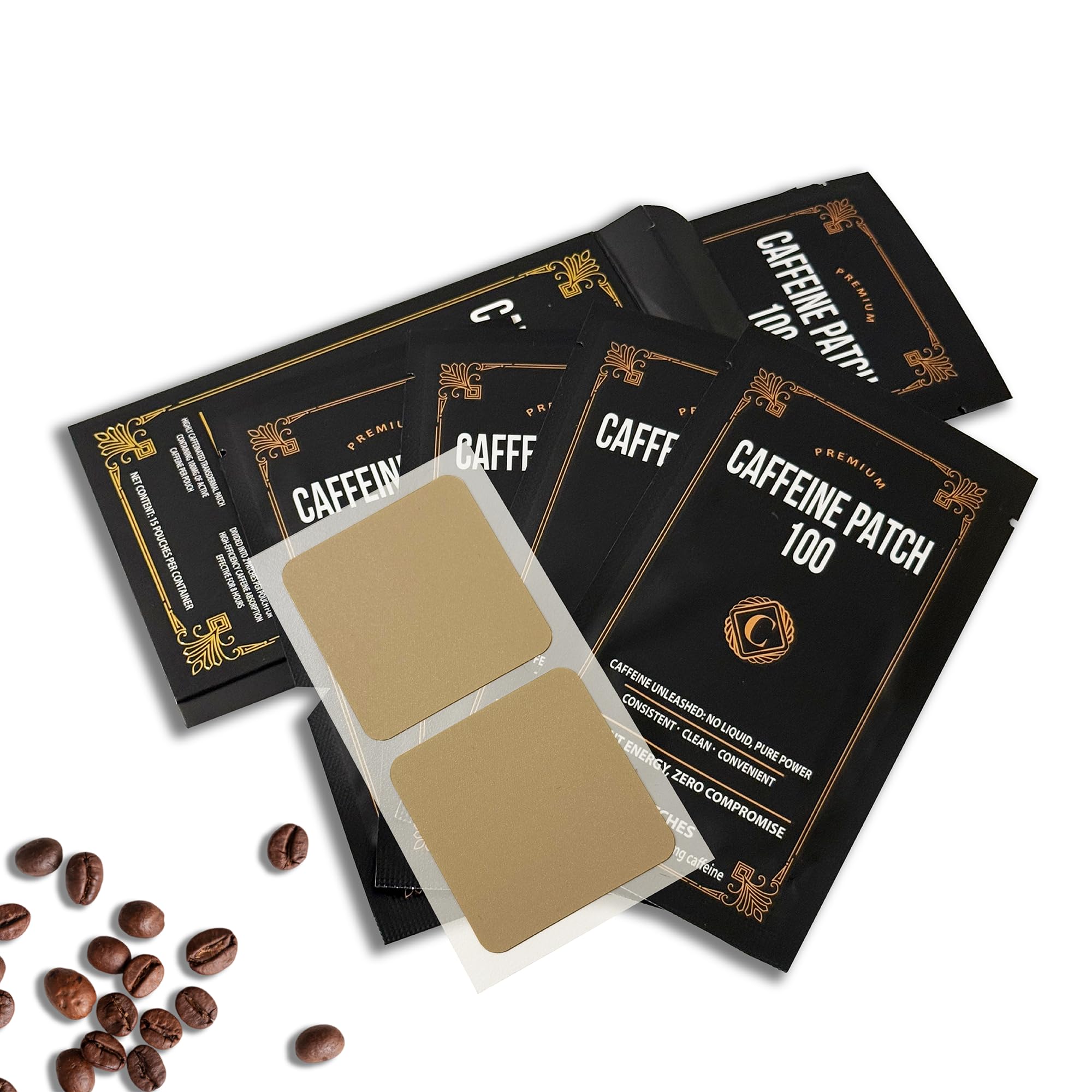 Caffeine Patch 100mg – Natural Energy Booster for Success, Coffee Alternative, Caffeine Supplement – Highly Caffeinated to Support Focus, Alertness, Workout, Study, Work, Travel – 15 Pack