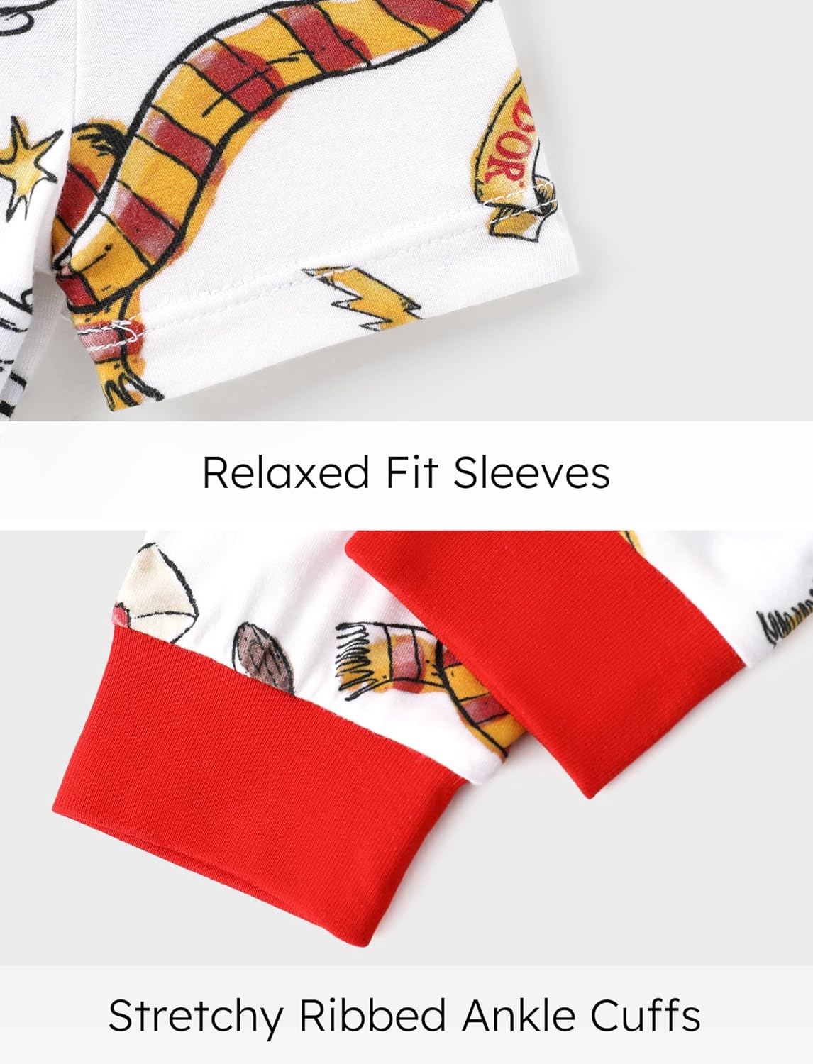 Harry Potter Pajamas with Bamboo Viscose Gryffindor Hogwarts Boys/Girls Snug Fit Shirt and Pant from Toddler to Big Kid - Image 4