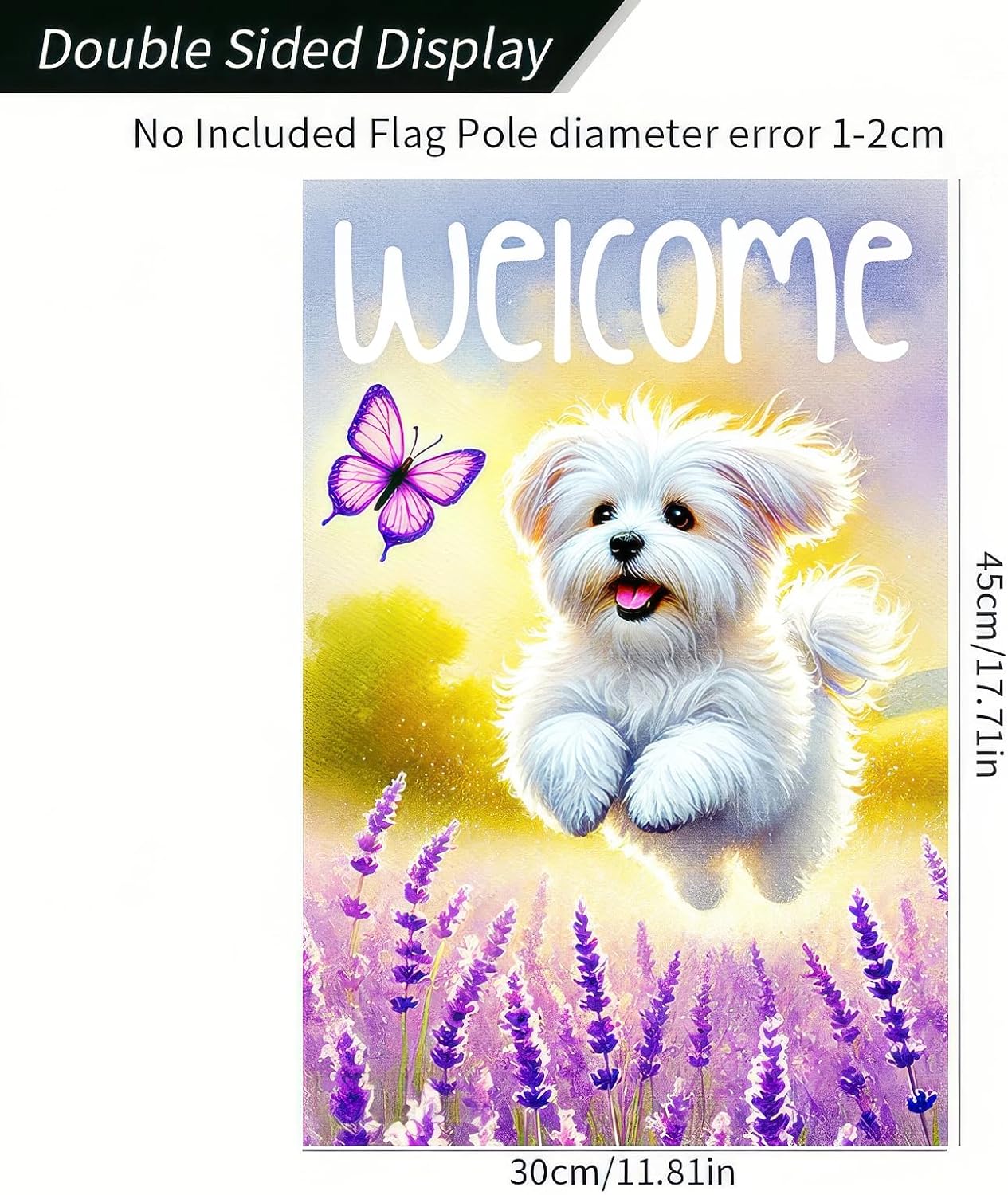Welcome Spring Summer Garden Flag Maltese Dog Floral Welcome Garden Flag 12x18 Inch Double Sided Yard Flags Spring Outdoor Decorative Flags for Lawn Patio Porch - Image 5