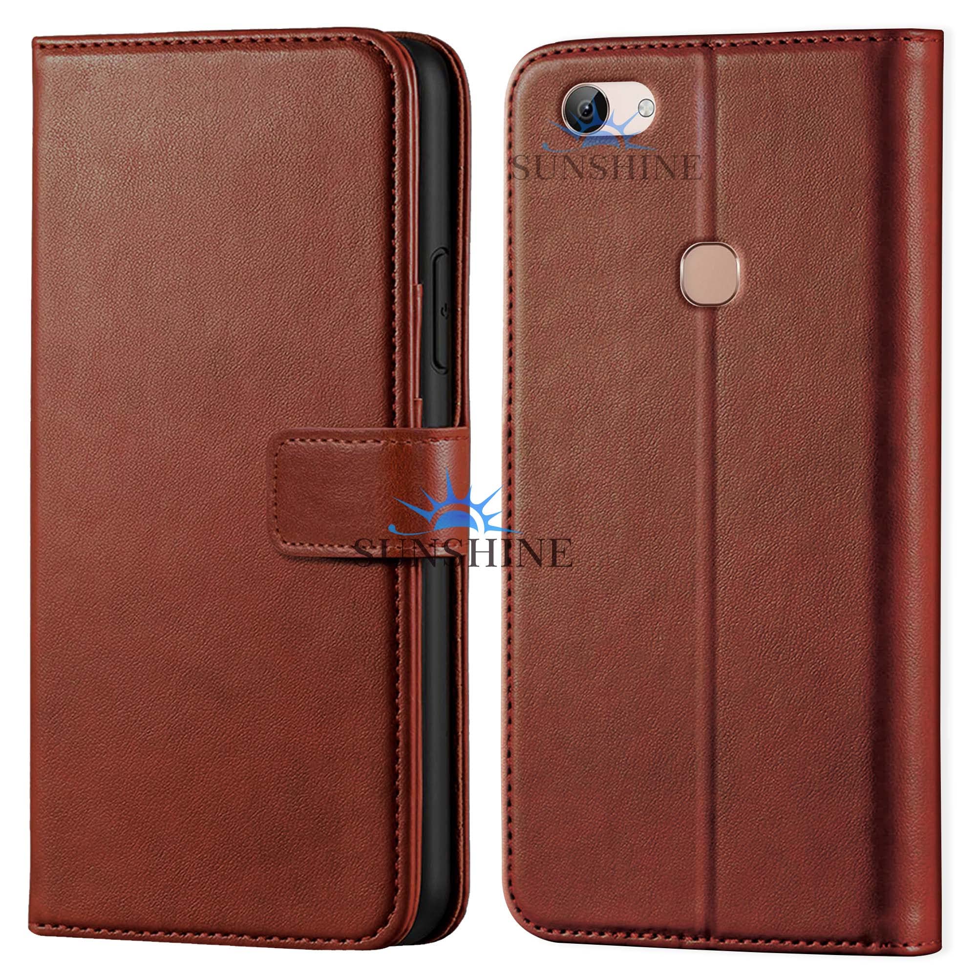 Leather Vintage Shock Proof Flip Case Back Cover for Vivo Y83 Sport (Flexible | Leather Finish | Card Pockets Wallet & Stand |Brown)-image-45