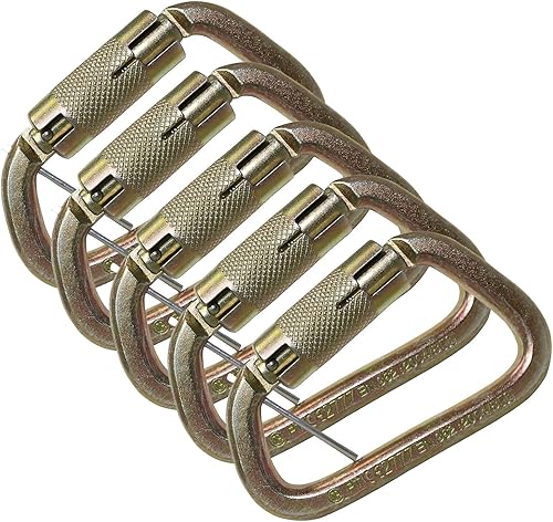 Mosquetón de alta resistencia AFP de acero en D con bloqueo de torsión con pasador, cumple con ANSI y OSHA (5)