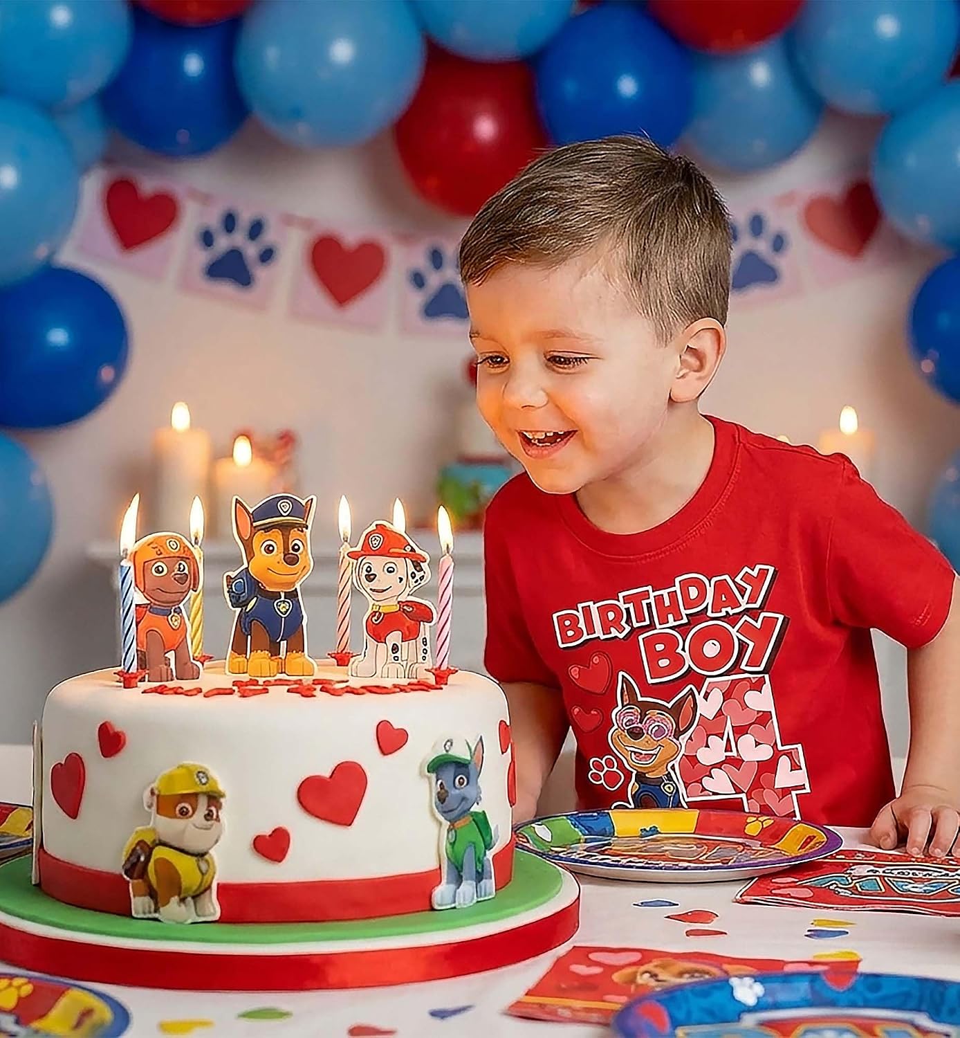 Chase 4th Birthday Shirt for Boys - Toddler Paw Patrol Party Outfit - T-Shirt Gift for 4 Year Old