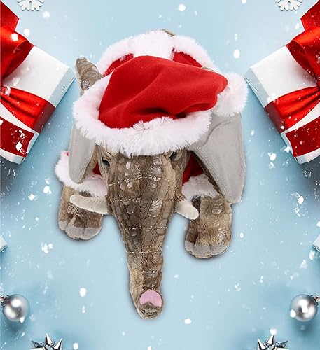 Miniatura 5 de DolliBu Juguete de peluche de elefante de Papá Noel, súper suave, disfraz de animal salvaje con traje de Papá Noel rojo, lindo regalo de vida