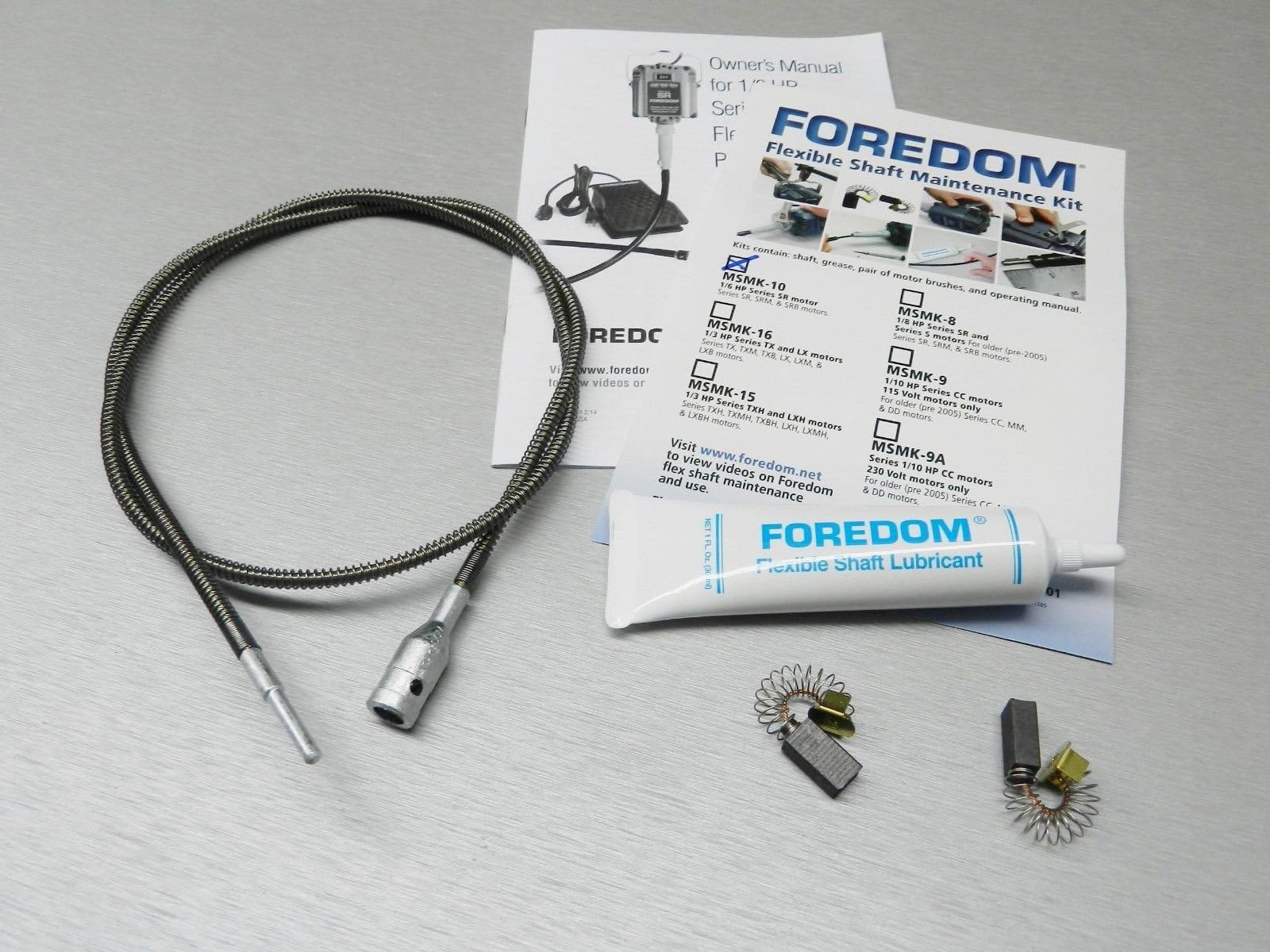 NOVELTOOLSFOREDOM Maintenance KIT MSMK-10 for SR Flex Shaft 1/6HP Motor Shaft Brush Grease (E 7)