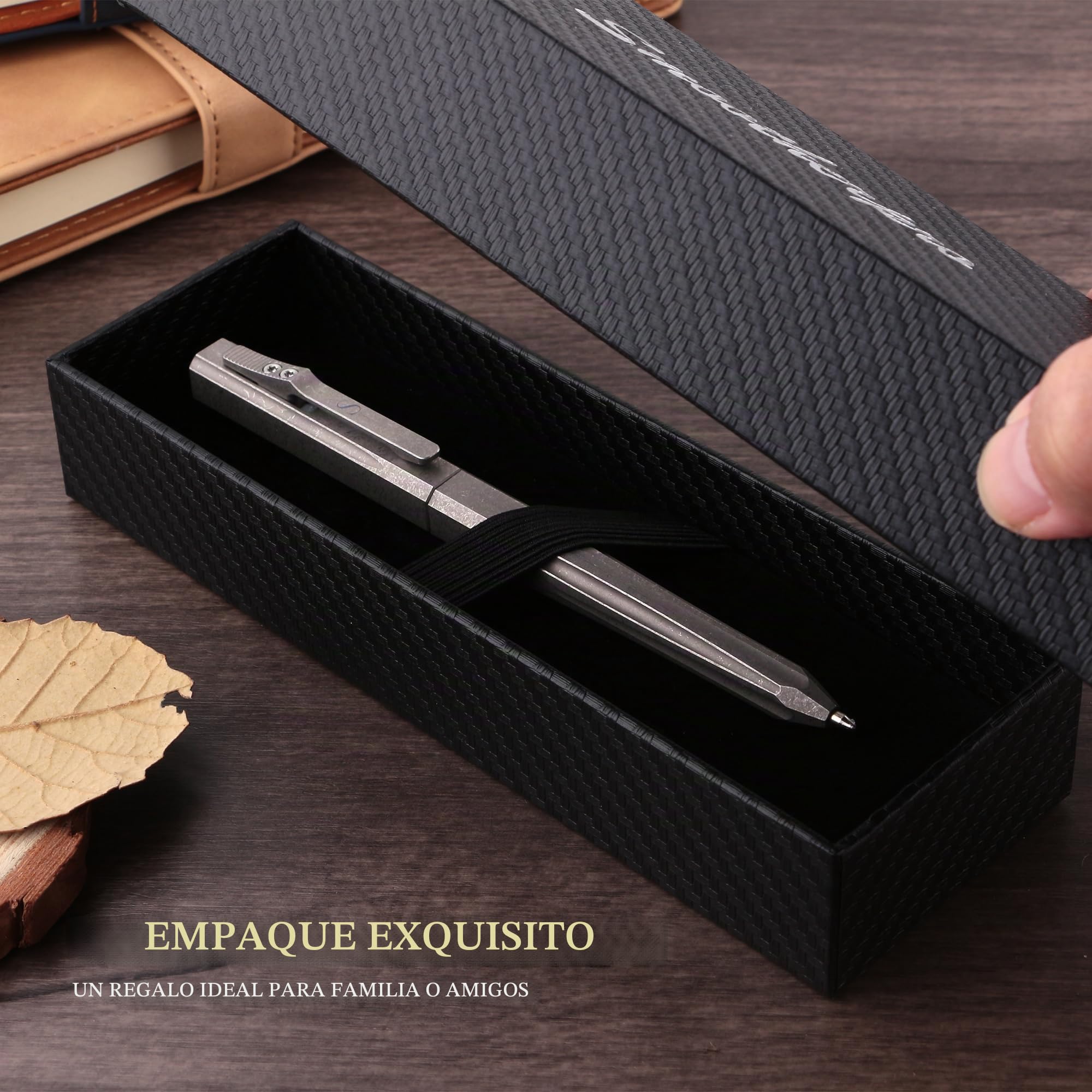 SMOOTHERPRO Bolígrafo de Titanio Retráctil Duradero Color Gris | Compatible con Recargas Parker, Escritura Suave y Precisa, para Oficina, Escuela, Empresa, Firmas, Presente Ideal