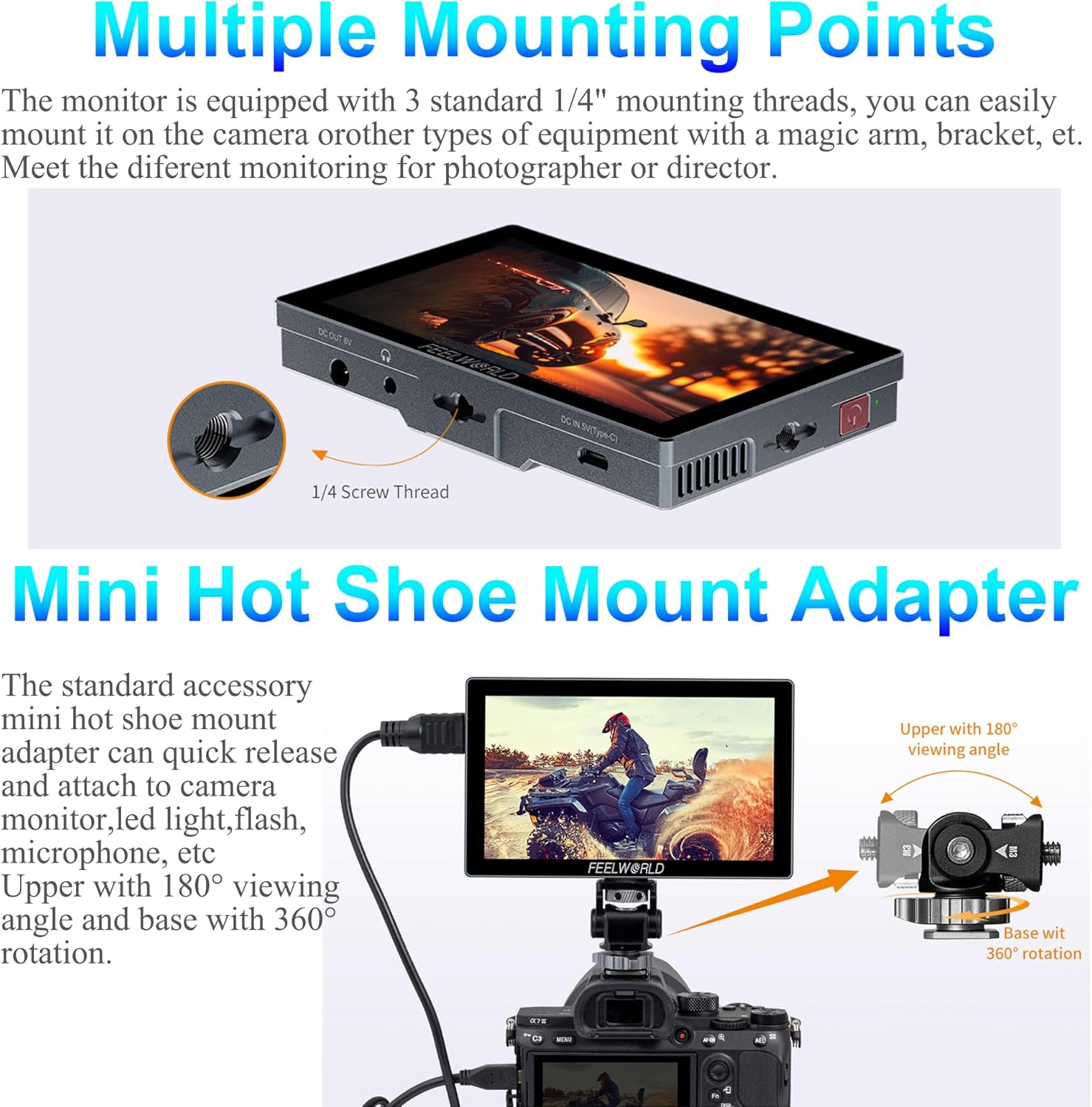 FEELWORLD P6X mounting options