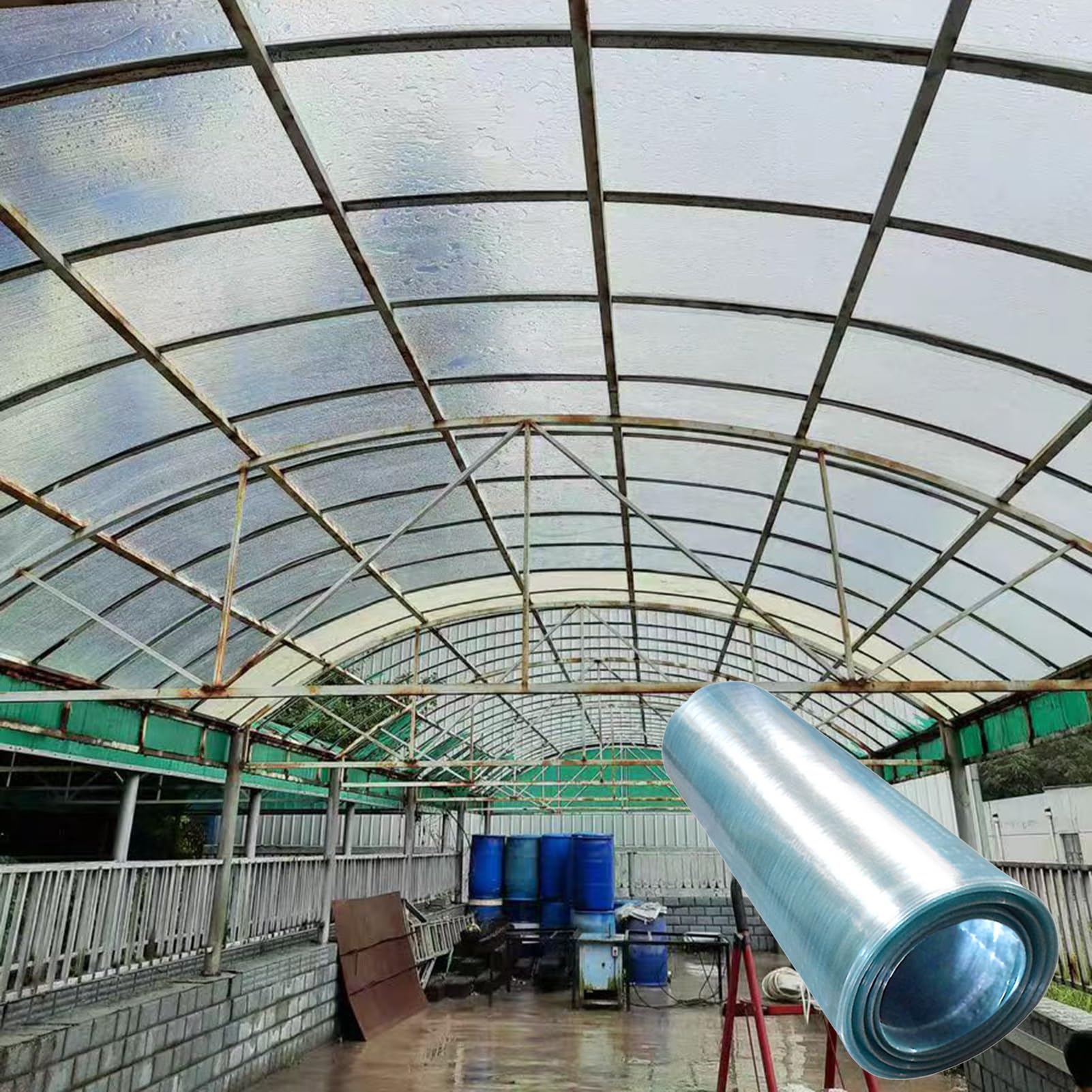 Lámina De Policarbonato Para Techos - Rollo Transparente 1mm Impermeable, Fácil De Cortar E Instalar Para Invernadero Marquesina Cochera Jardín (1mx1m/3.3x3.3ft)