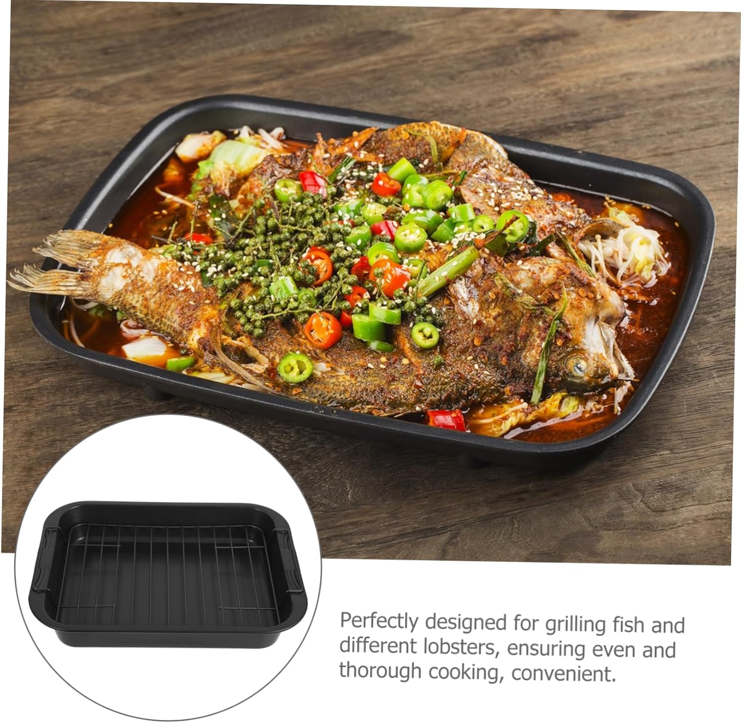 Non-stick Baking Pan Deep Oven Tray for Bread Cake Cookie Pan Rectangle Baking Mold Sturdy Easy to Clean