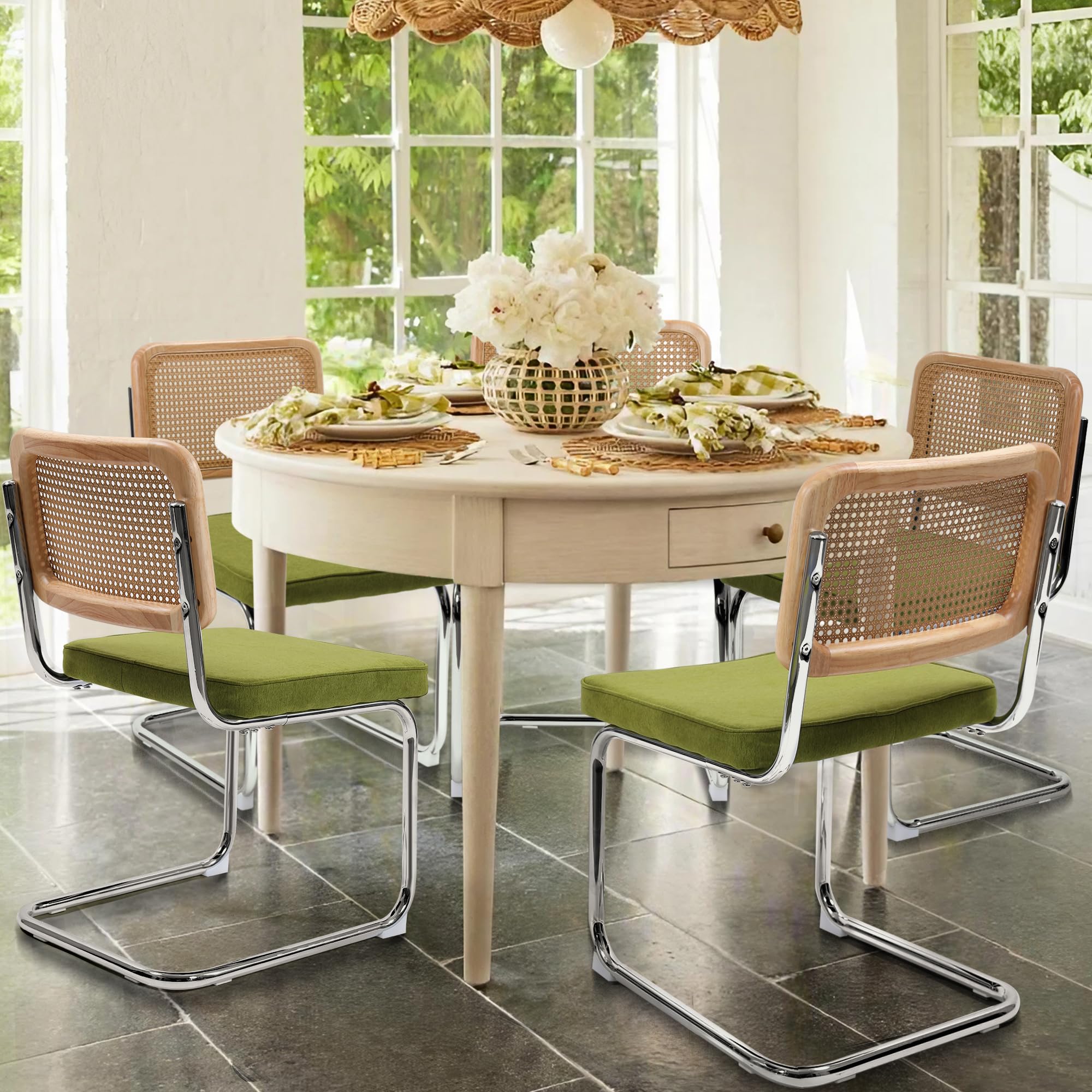 Amazon.com - KROFEM Dining Chairs Set of 4, Modern Rattan Kitchen