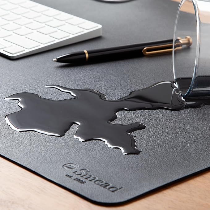 Smead Desk Pad, Tapete de Escritorio de Cuero Vegano, 31.5” x 15.7”, Gris Oscuro miniatura 2
