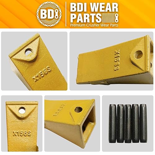 Miniatura 9 de BDI Wear Parts X156S - Dientes de cubo retroexcavadora con pasadores para minicargadora y minisavadora, paquete de 5