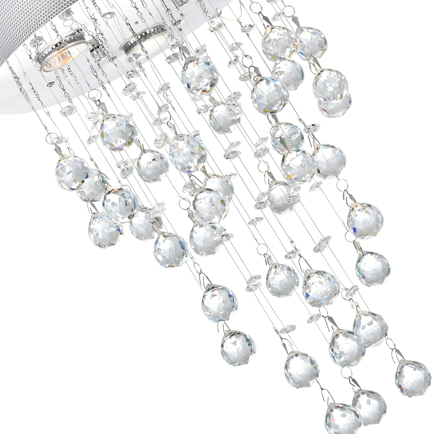 CWI Lighting Rain Drop 3 Light 12-Inch Crystal Flush Mount Ceiling Light in Chrome Finish – Perfect for Dining Room, Living Room, Bedroom, Foyer, and Hallway