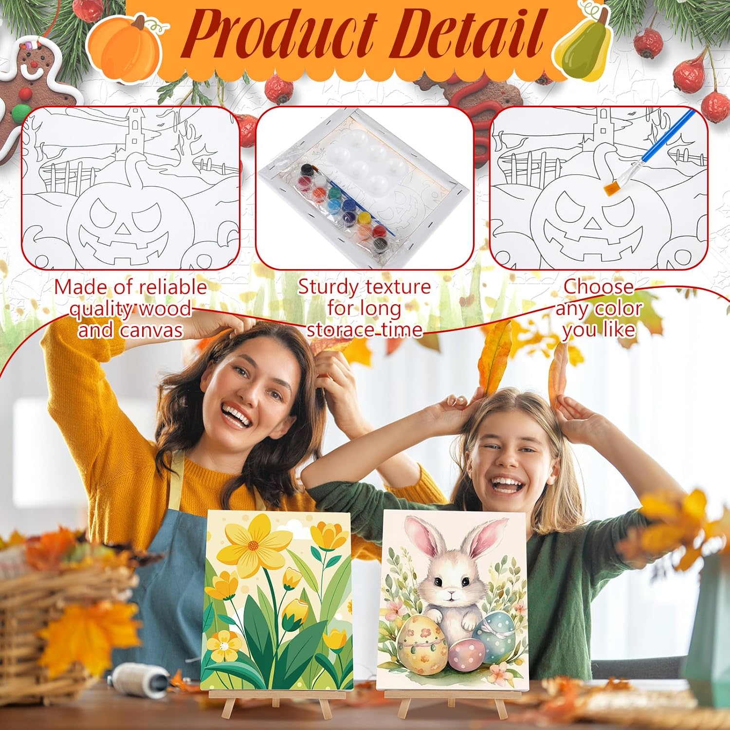 Zhanmai 12 Pack Pre Drawn Canvas for Painting Sip and Paint Kit 8" x 10" Paint Party Set Canvas Painting Pre Printed Canvases for Party Favor DIY Virtual Adult's Date Night(Classic Style)
