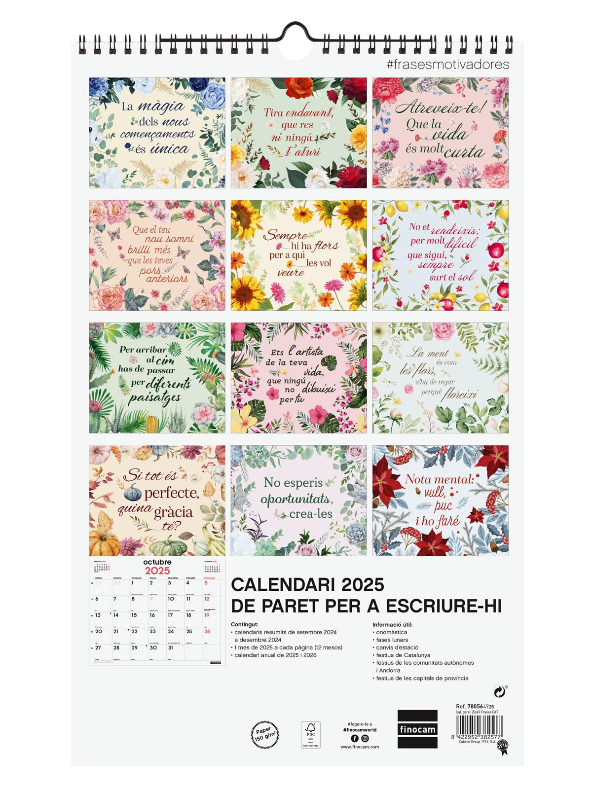 Calendario De Pared 2025 AIMA Con Imágenes De Cine Italiano - 31x33 Cm, Con Espiral, Gancho E Imán De Regalo